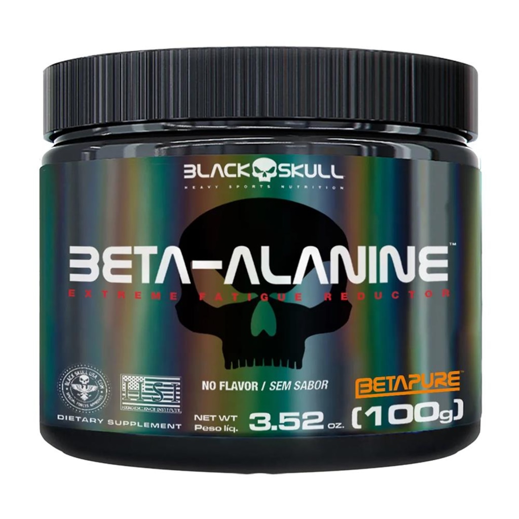 Imagem 1 do produto Beta Alanina Betapure Black Skull 100g Suplemento Para Treinos