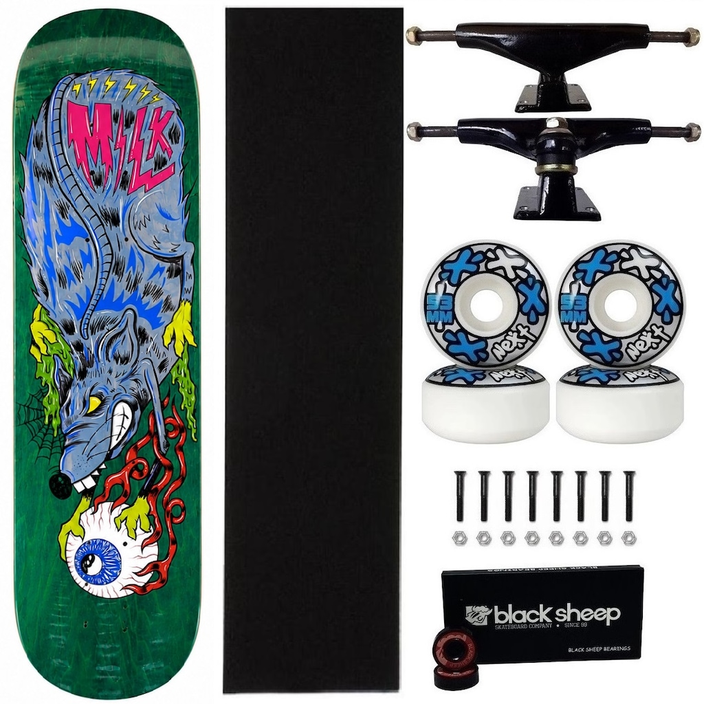 Imagem 1 do produto Skate Milk Maple Montado 8.0 Profissional Next 53mm Abec 15