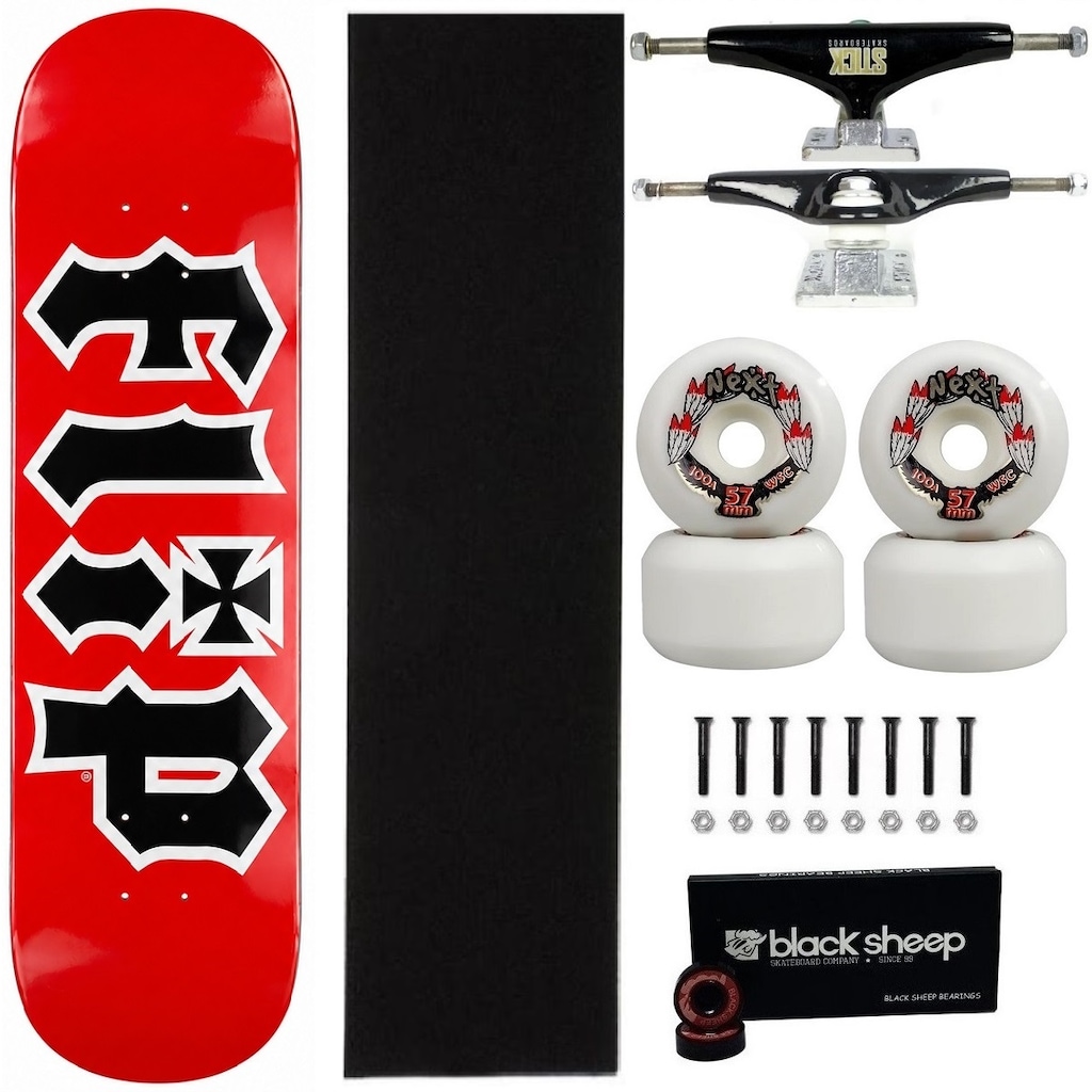 Imagem 1 do produto Skate Flip Montado 8.0 Maple Original Truck Stick 139 Next 57mm Abec 15
