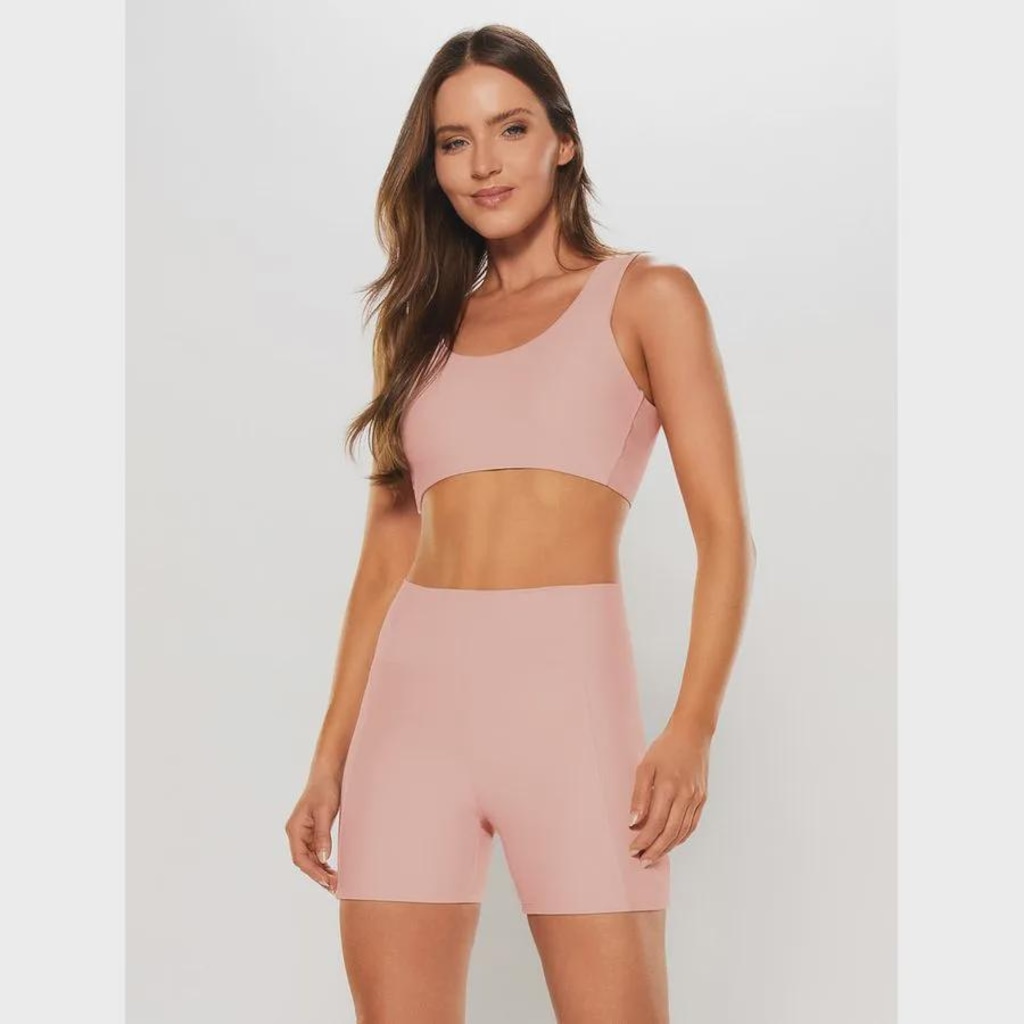Imagem 1 do produto Top Fitness Body For Sure Alça Reta Larga Liso Blush - Feminino