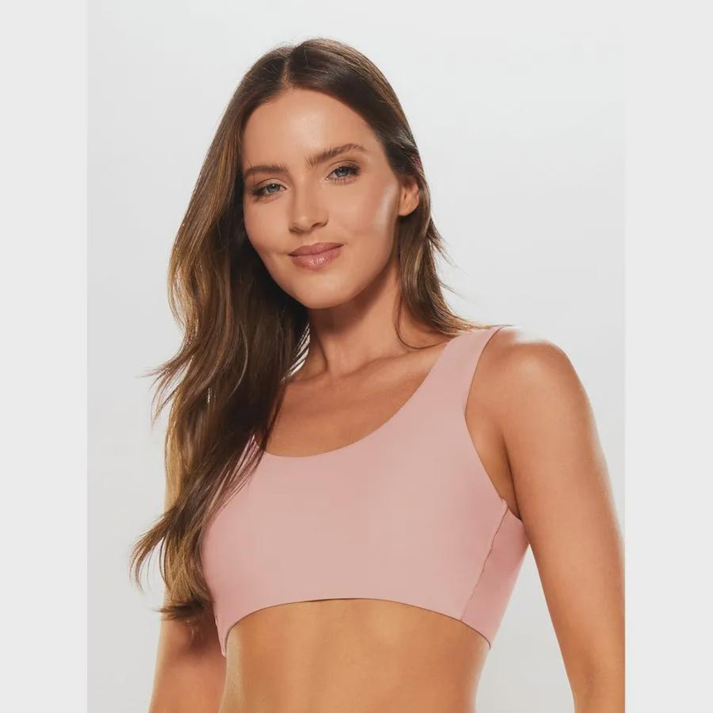 Imagem 2 do produto Top Fitness Body For Sure Alça Reta Larga Liso Blush - Feminino
