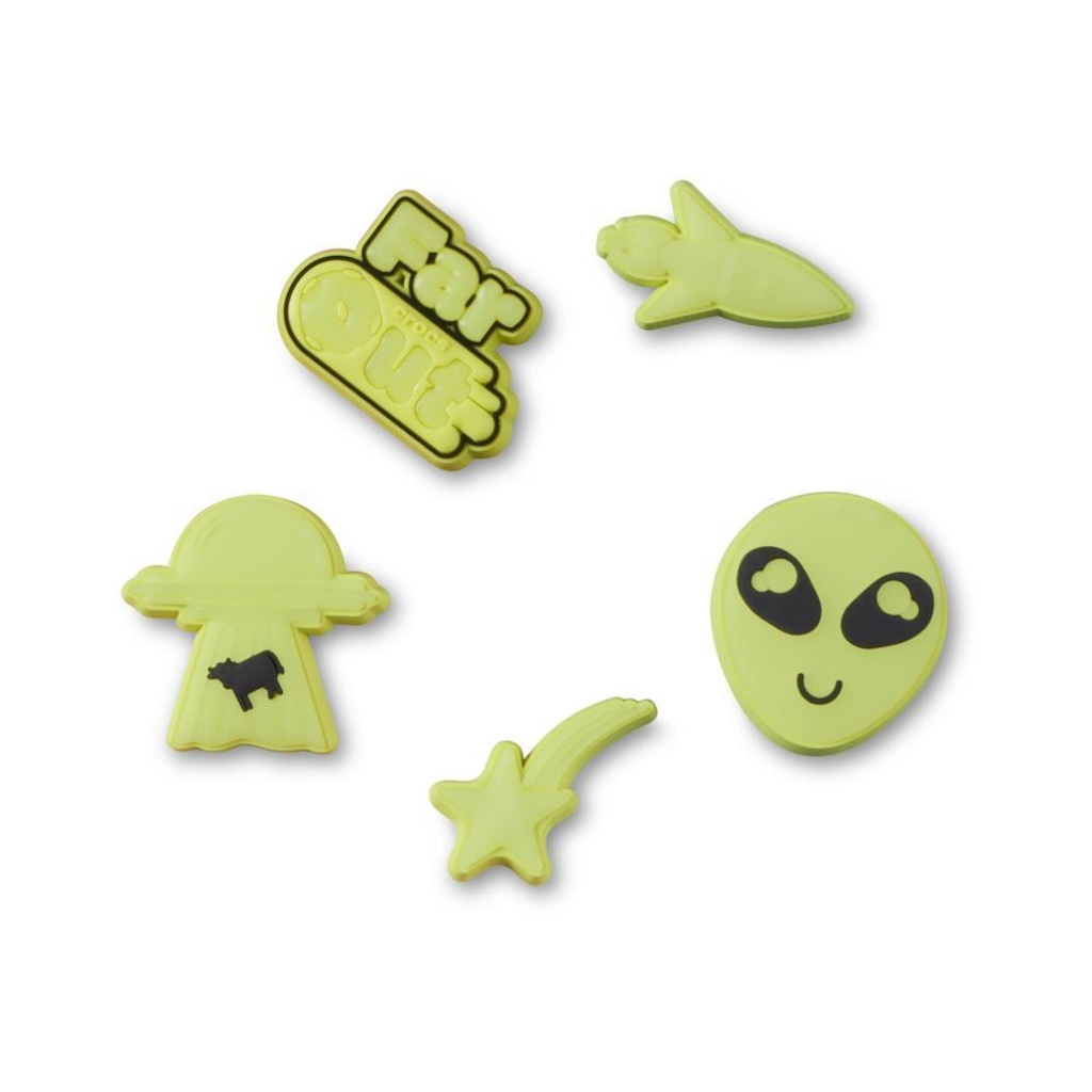 Imagem 1 do produto Jibbitz Crocs Espaço Brilham no Escuro Pack com 5 Peças II Único - Unissex