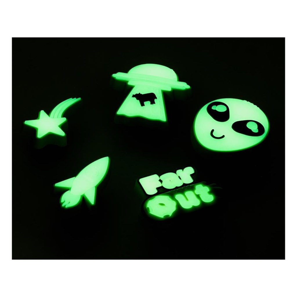 Imagem 3 do produto Jibbitz Crocs Espaço Brilham no Escuro Pack com 5 Peças II Único - Unissex
