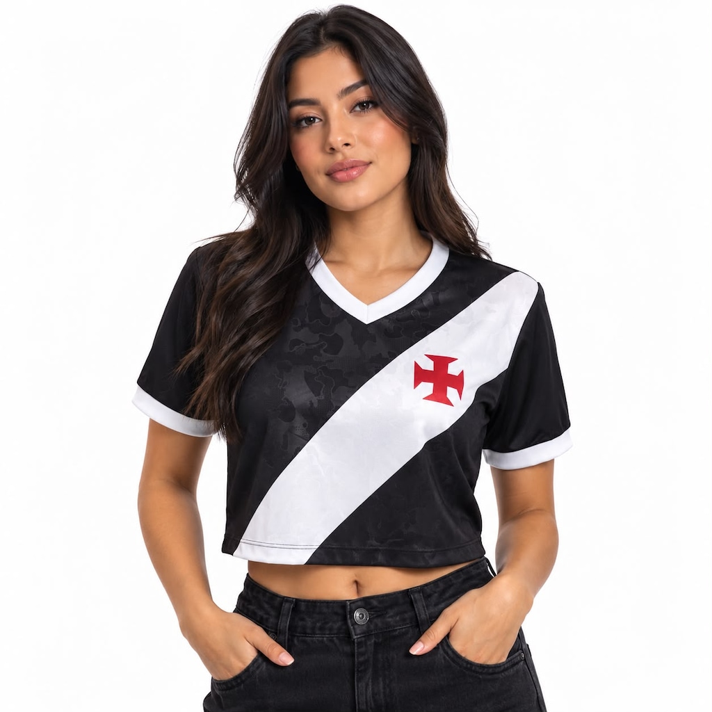 Imagem 2 do produto Camisa Cropped do Vasco Carisma - Feminina