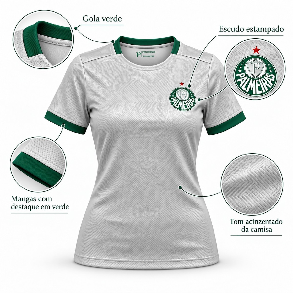 Imagem 4 do produto Camisa do Palmeiras Essence Snow Betel - Feminina