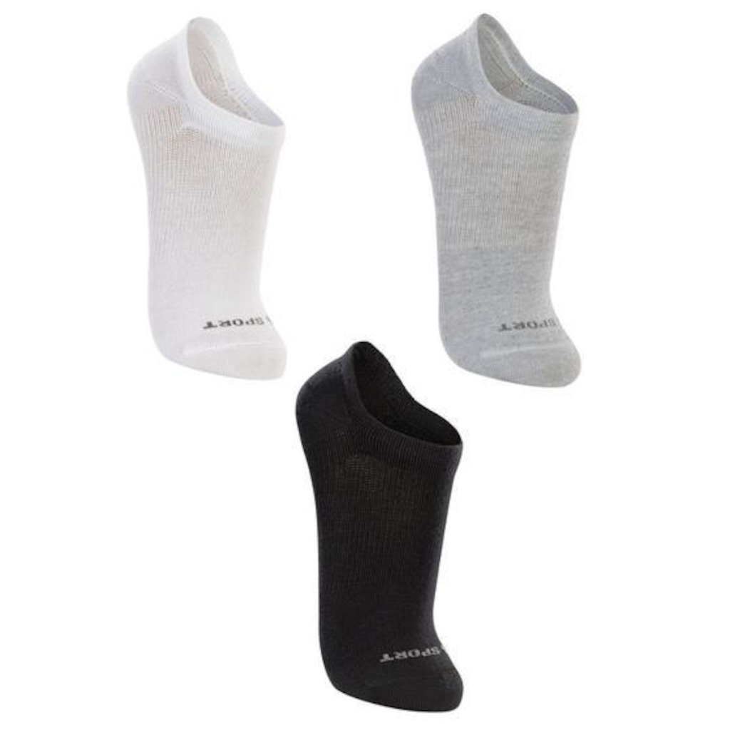 Imagem 1 do produto Kit 3 Pares de Meia Lupo Sport Sapatilha Invisível - Unissex