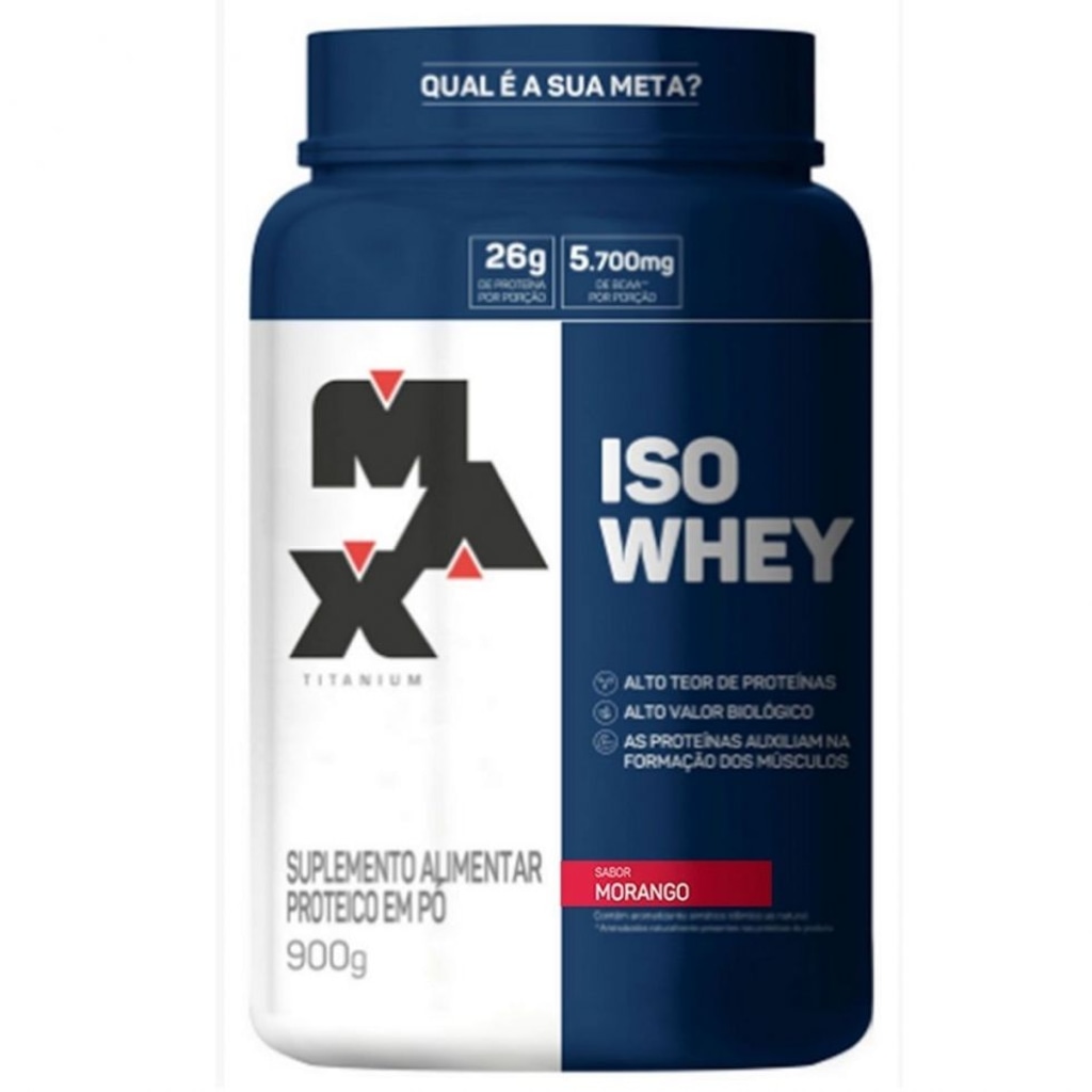 Imagem 1 do produto Iso Whey Max Titanium Morango - 900g