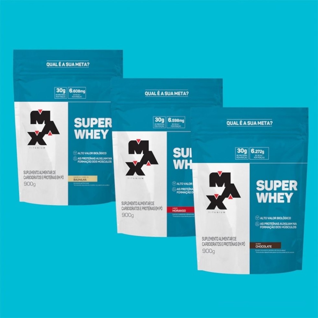Imagem 4 do produto Super Whey Max Titanium Refil Chocolate 900g