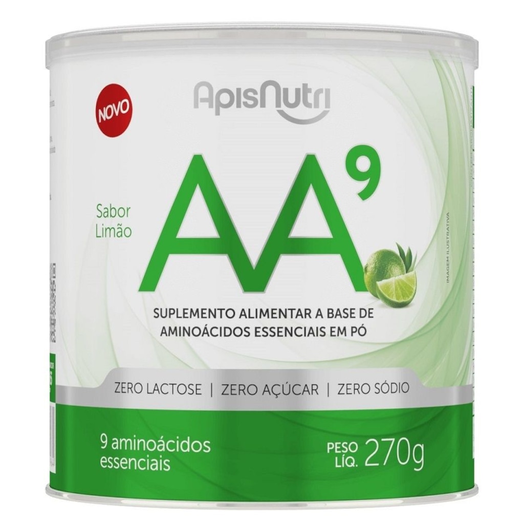 Imagem 1 do produto Aminoácidos AA9 Essenciais ApisNutri Limão 270g