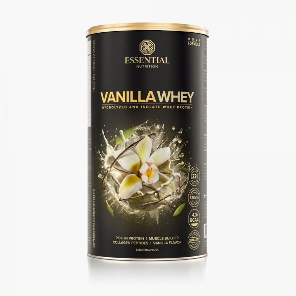 Imagem 1 do produto Vanilla Whey Hydrolized Essential Baunilha - 750g