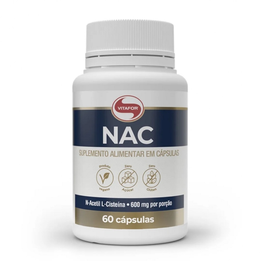 Imagem 1 do produto Suplemento Alimentar Vitafor NAC N-Acetil L-Cisteína 60 caps