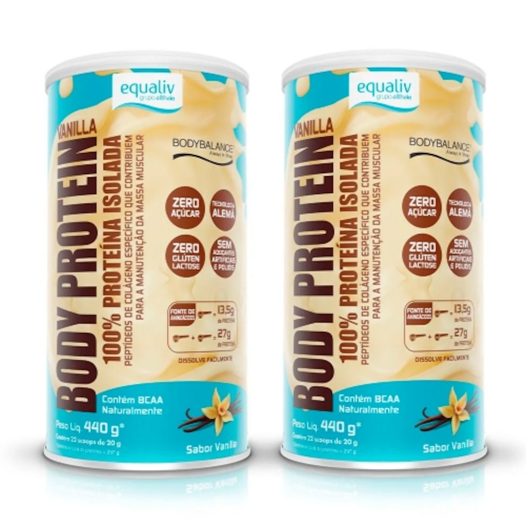 Imagem 1 do produto Kit 2uni Body Protein Sabor Vanilla (440g) - Equaliv