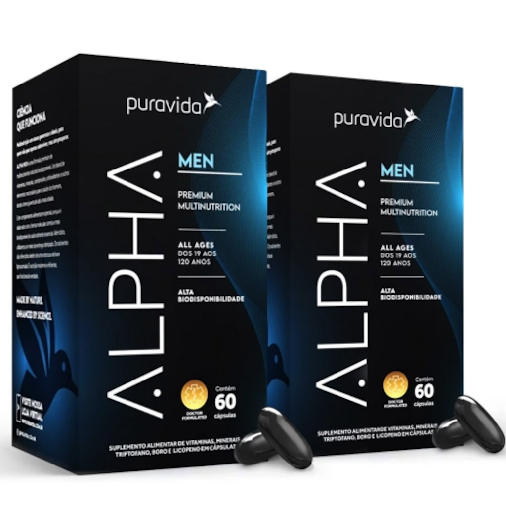 Imagem 1 do produto Kit 2un Alpha Men (60 Cápsulas) - Pura Vida