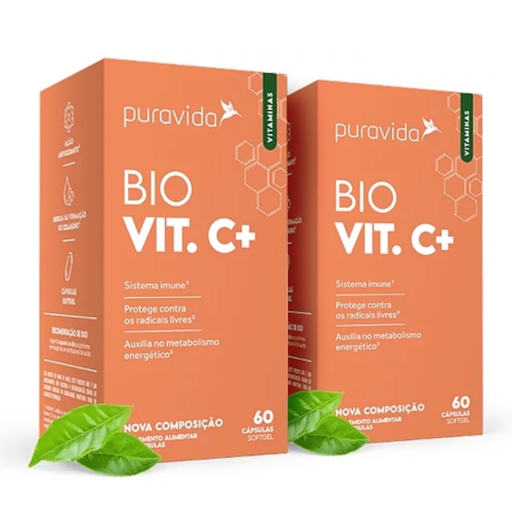 Imagem 1 do produto Kit 2unid Bio Vit C+ Vitamina C Lipossomal (60 caps) - Pura Vida