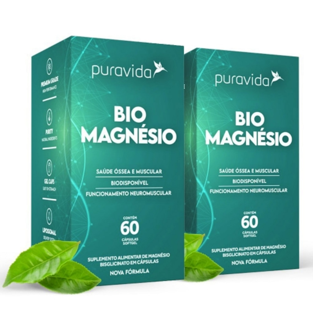 Imagem 1 do produto Kit 2 un Bio magnésio (60 cápsulas) - Pura Vida