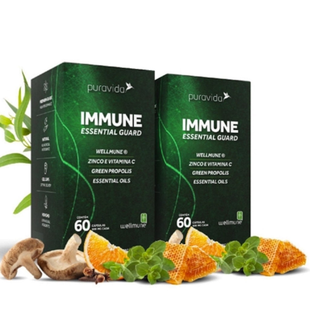 Imagem 1 do produto Kit 2 un Immune Guard 600mg (60 Cápsulas) Pura vida