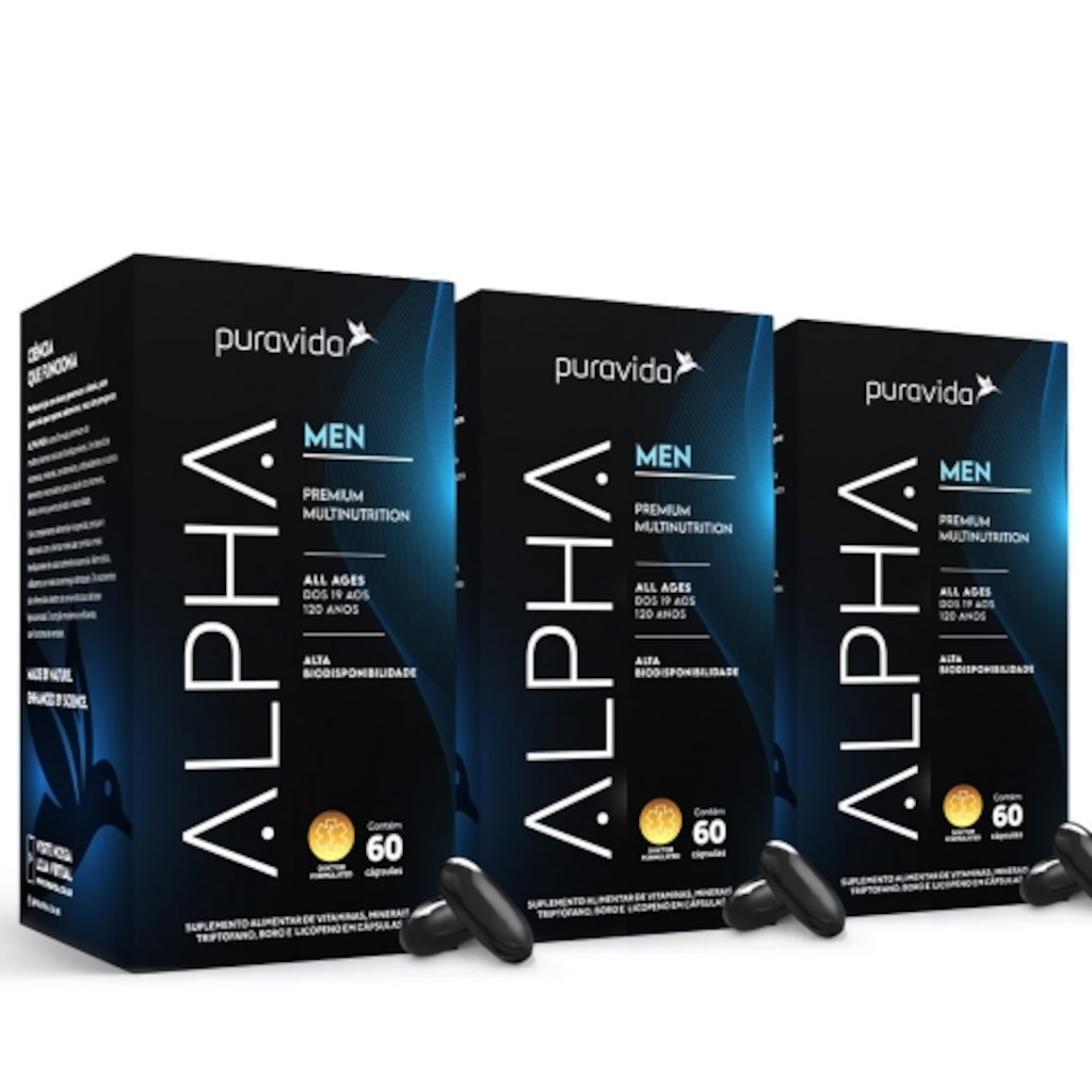 Imagem 1 do produto Kit 3un Alpha Men (60 Cápsulas) - Pura Vida