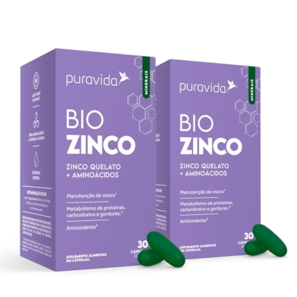 Imagem 1 do produto Kit 2uni Bio Zinco (30 Cápsulas) - Pura Vida