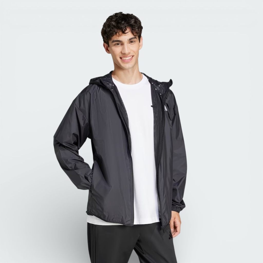 Imagem 3 do produto Jaqueta Corta Vento com Capuz adidas Essentials Big Logo e Zíper Masculina