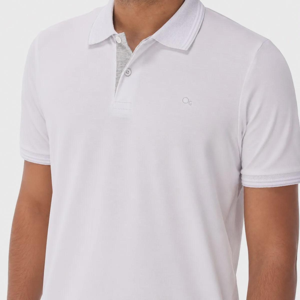 Imagem 3 do produto Camisa Polo Slim Piquet Manga Curta Ogochi Masculina