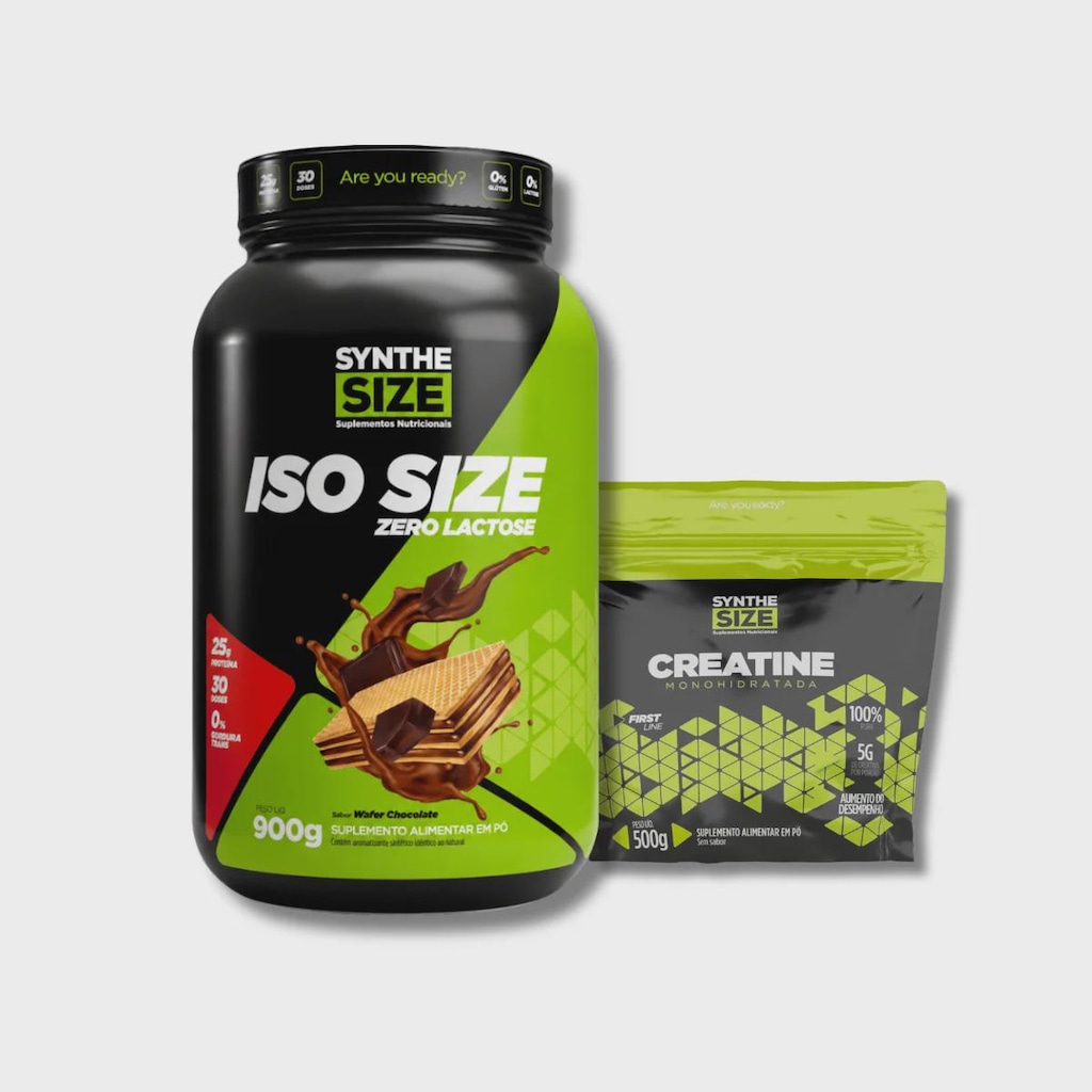 Imagem 1 do produto Kit Iso Size 900g + Creatina Synthesize 500g