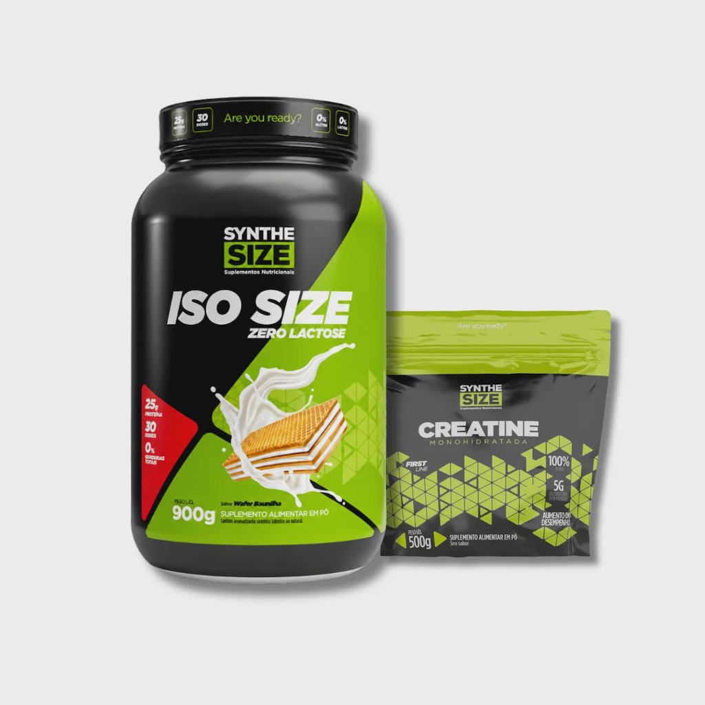 Imagem 1 do produto Kit Iso Size 900g + Creatina Synthesize 500g