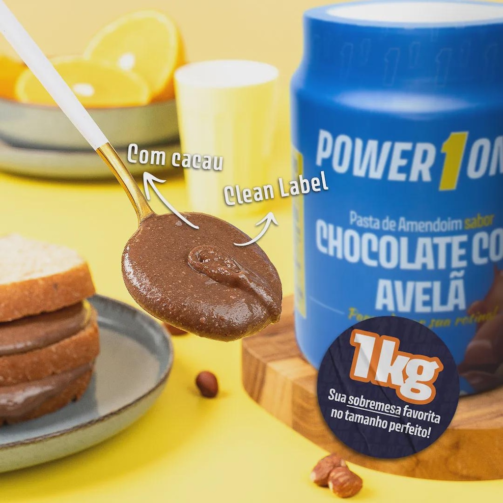 Imagem 3 do produto Pasta de Amendoim Chocolate e Avelã Power1One 1,005kg