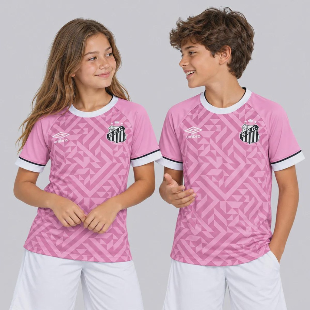 Imagem 3 do produto Camisa do Santos Outubro Rosa 26/27 Umbro Infantil
