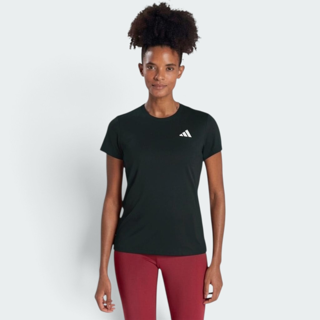 Imagem 1 do produto Camiseta adidas Treino Básica 3 Listras Poliamida Feminina
