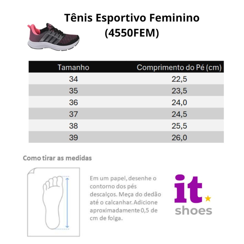 Imagem 5 do produto Tênis Feminino Esportivo Caminhada Academia Corrida Musculação