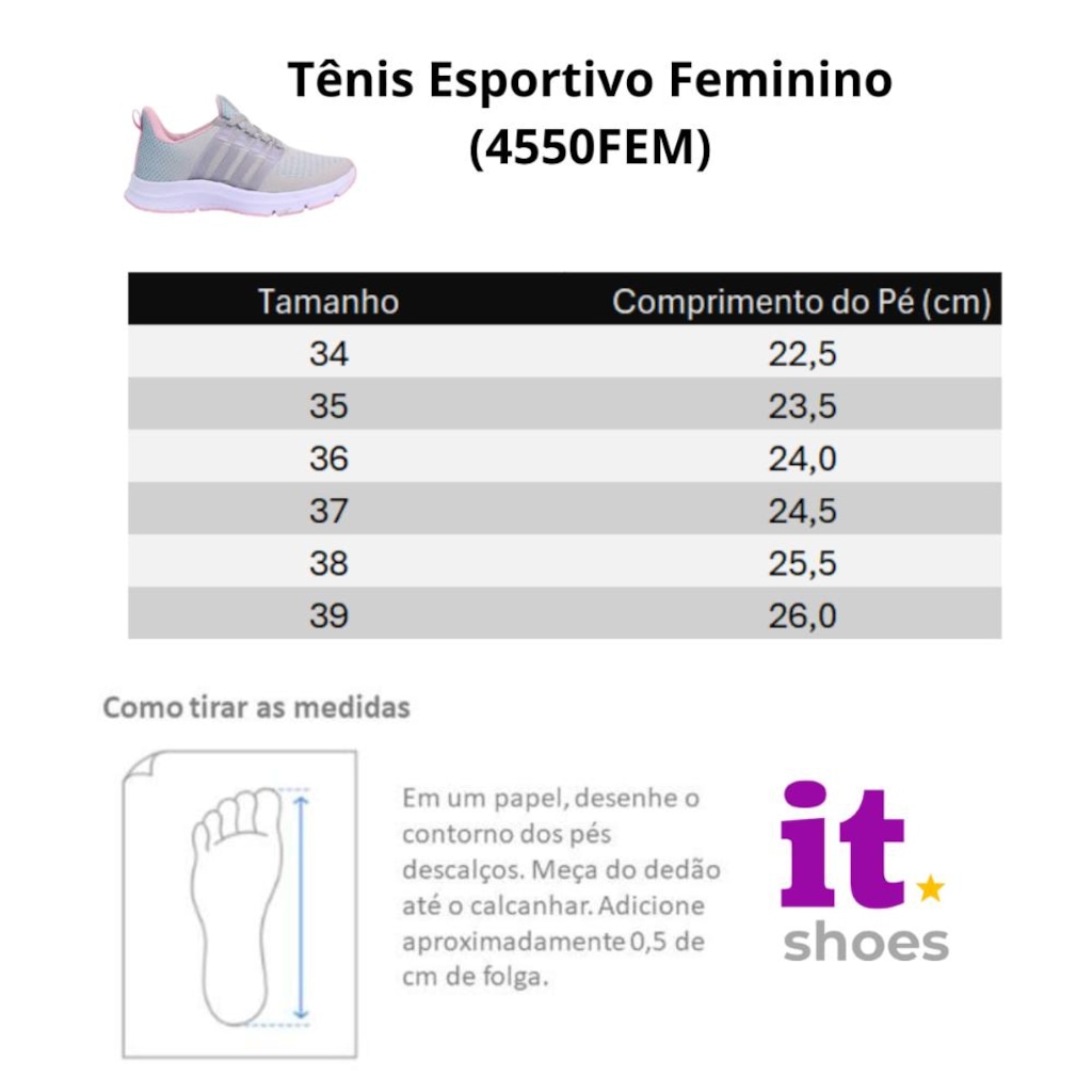 Imagem 5 do produto Tênis Feminino Esportivo Caminhada Academia Corrida Musculação