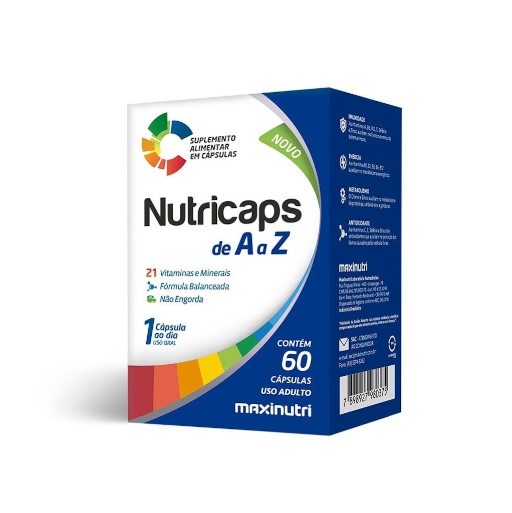 Imagem 1 do produto Nutricaps de A a Z (60 caps) - Padrão: Único