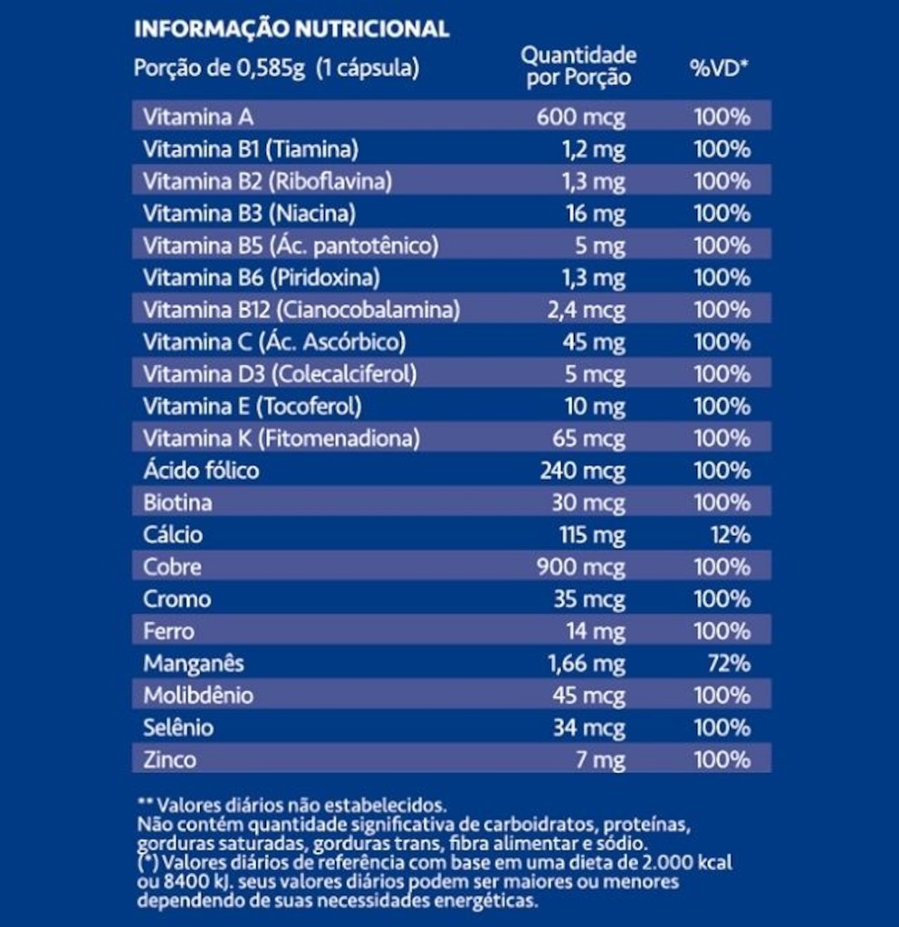 Imagem 2 do produto Nutricaps de A a Z (60 caps) - Padrão: Único