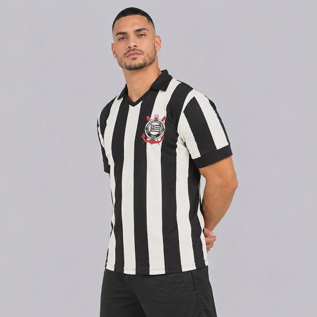 Imagem 2 do produto Camisa Polo Corinthians Alvinegro Listrada Masculina