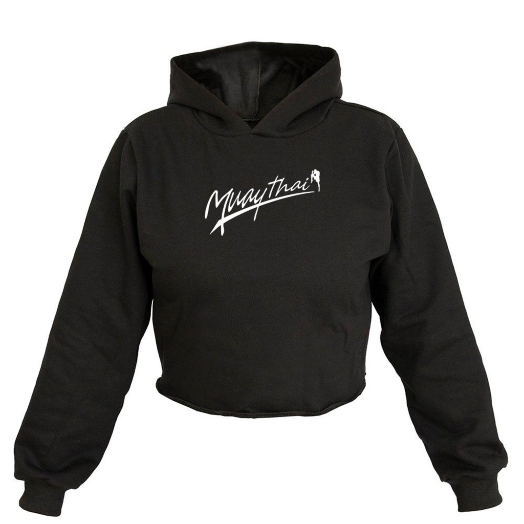 Imagem 1 do produto Cropped Feminino Moletom Estampa Muay Thay Flanela Inverno