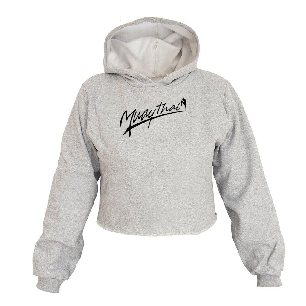 Imagem 1 do produto Cropped Feminino Moletom Estampa Muay Thay Flanela Inverno