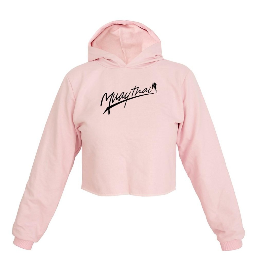 Imagem 3 do produto Cropped Feminino Moletom Estampa Muay Thay Flanela Inverno