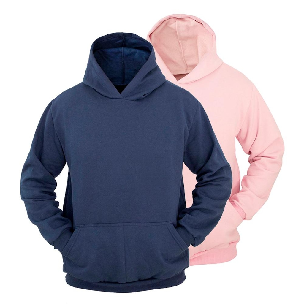 Imagem 1 do produto Kit 2 Moletons Masculino Ragor Algodão Capuz Bolso Conforto