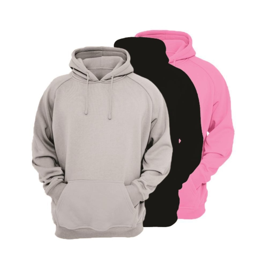 Imagem 3 do produto Kit 3 Moletons Masculino Ragor Algodão Capuz Bolso Conforto