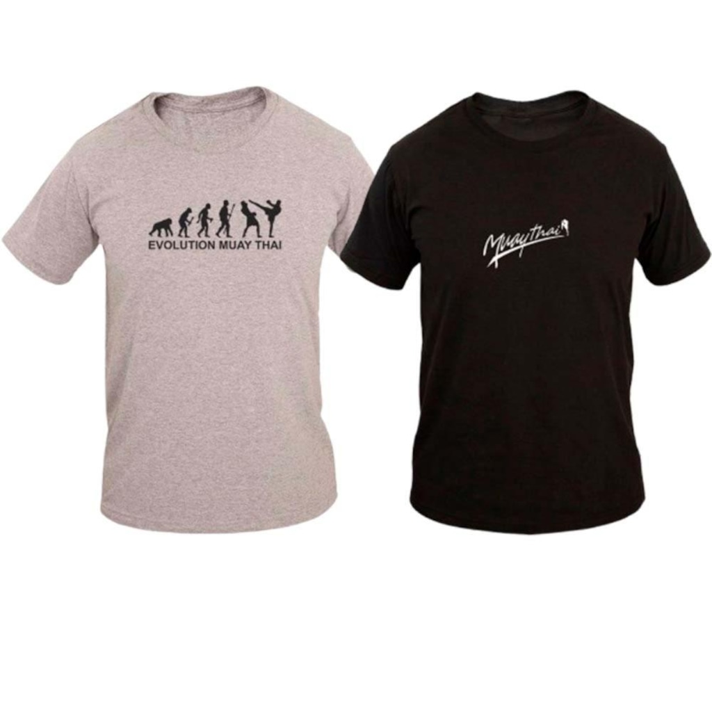 Imagem 1 do produto KIT 2 Camiseta Ragor Slim Algodão Luta Muay Thai Masculina