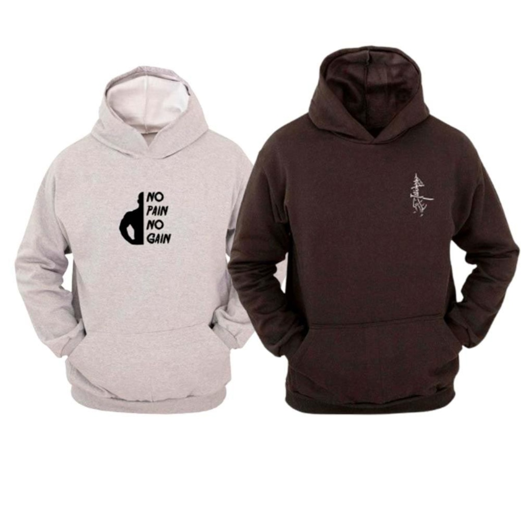 Imagem 1 do produto KIT 2 Moletom Ragor Algodão Flanelado Blusa Frio Treino Masculino