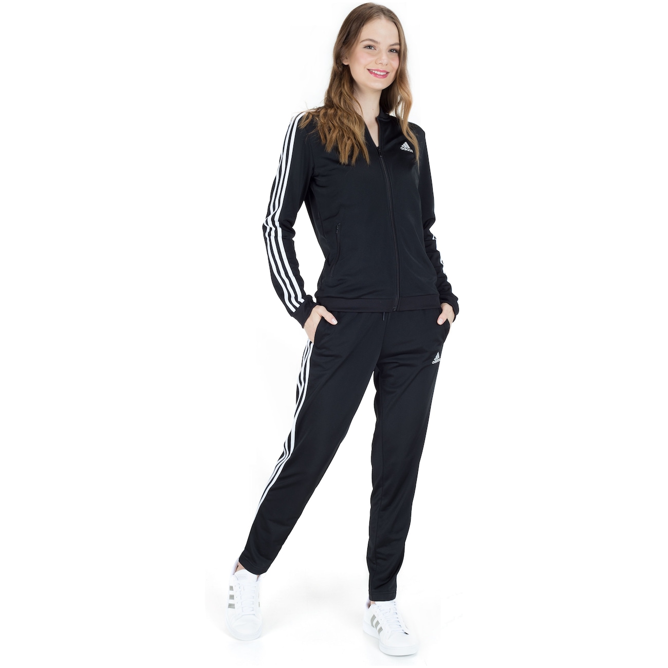 Conjunto De Agasalho Adidas Essentials 3 Listras Feminino Centauro