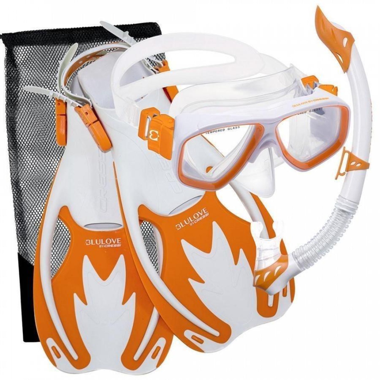 Kit De Mergulho Cressi M Scara Snorkel Nadadeiras Rocks Infantil