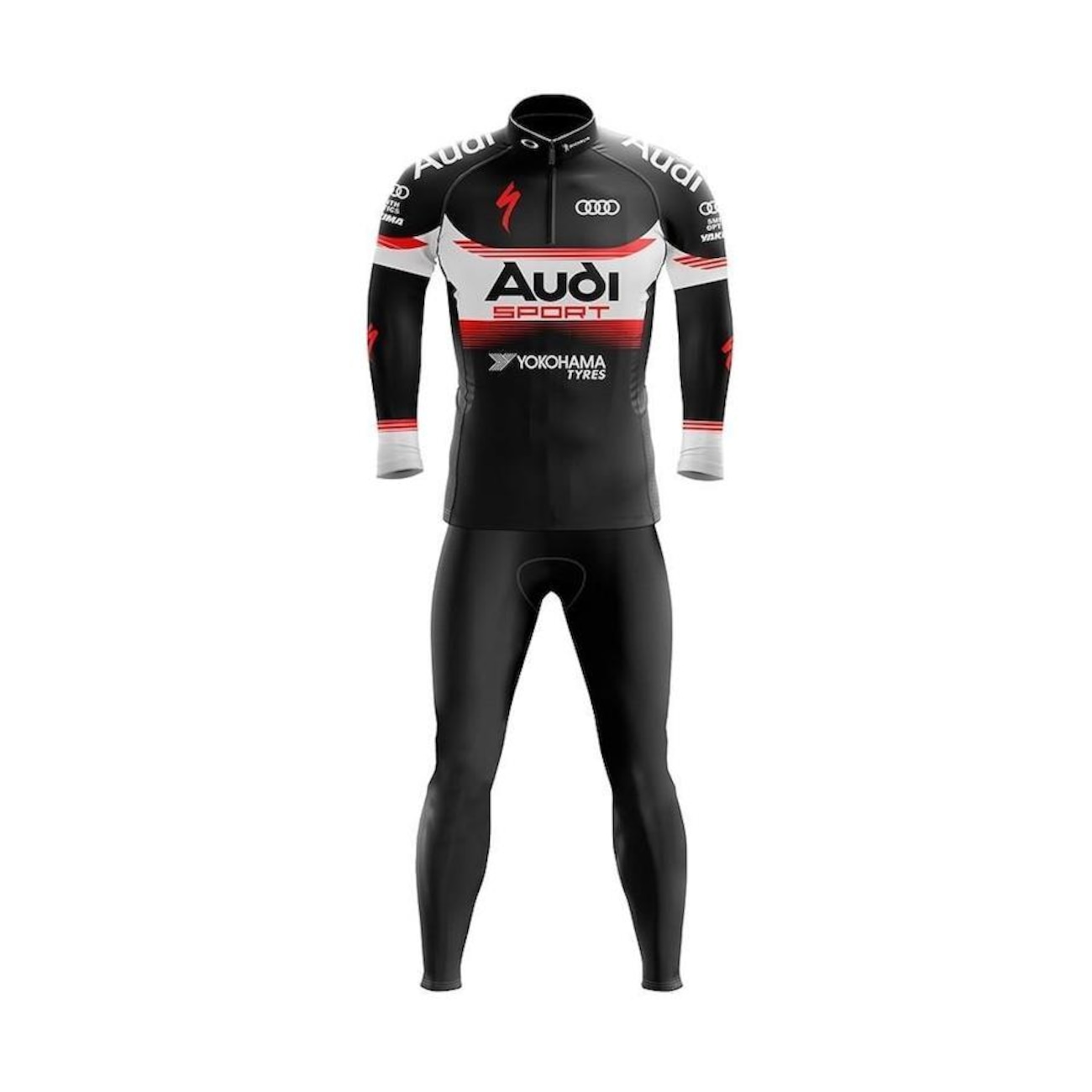 Conjunto De Ciclismo Pro Tour Cal A Camisa Manga Longa Audi