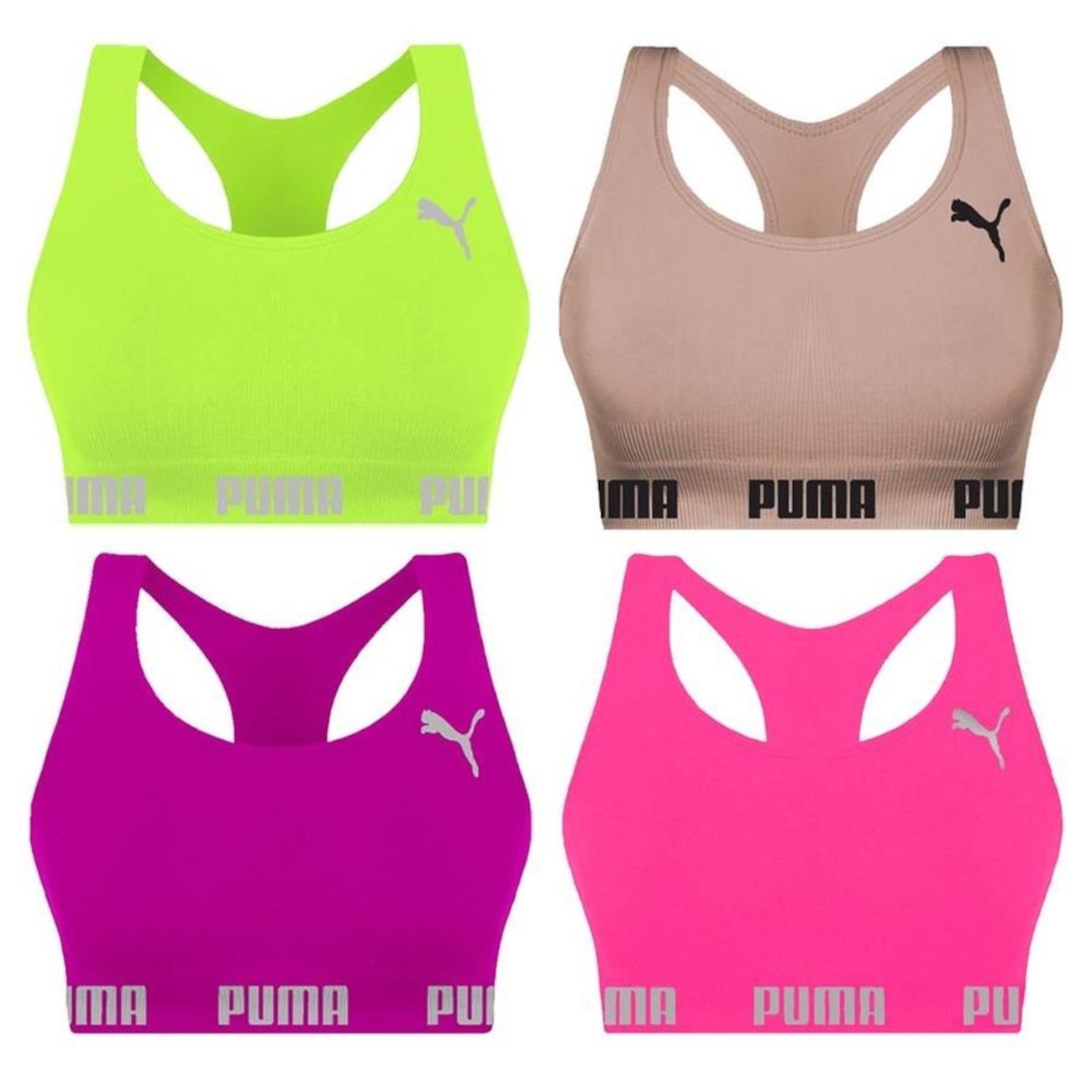 Kit Tops Puma Nadador Sem Costura 4 Unidades Feminino Centauro