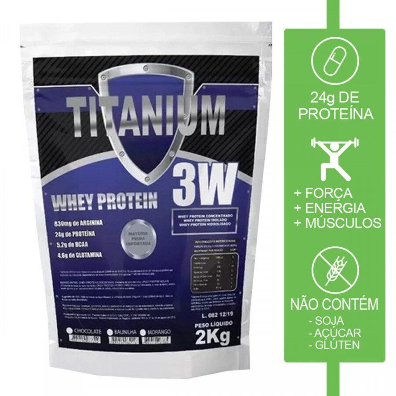 Kit Whey Protein Isolado Concentrado Hidrolisado W Titanium