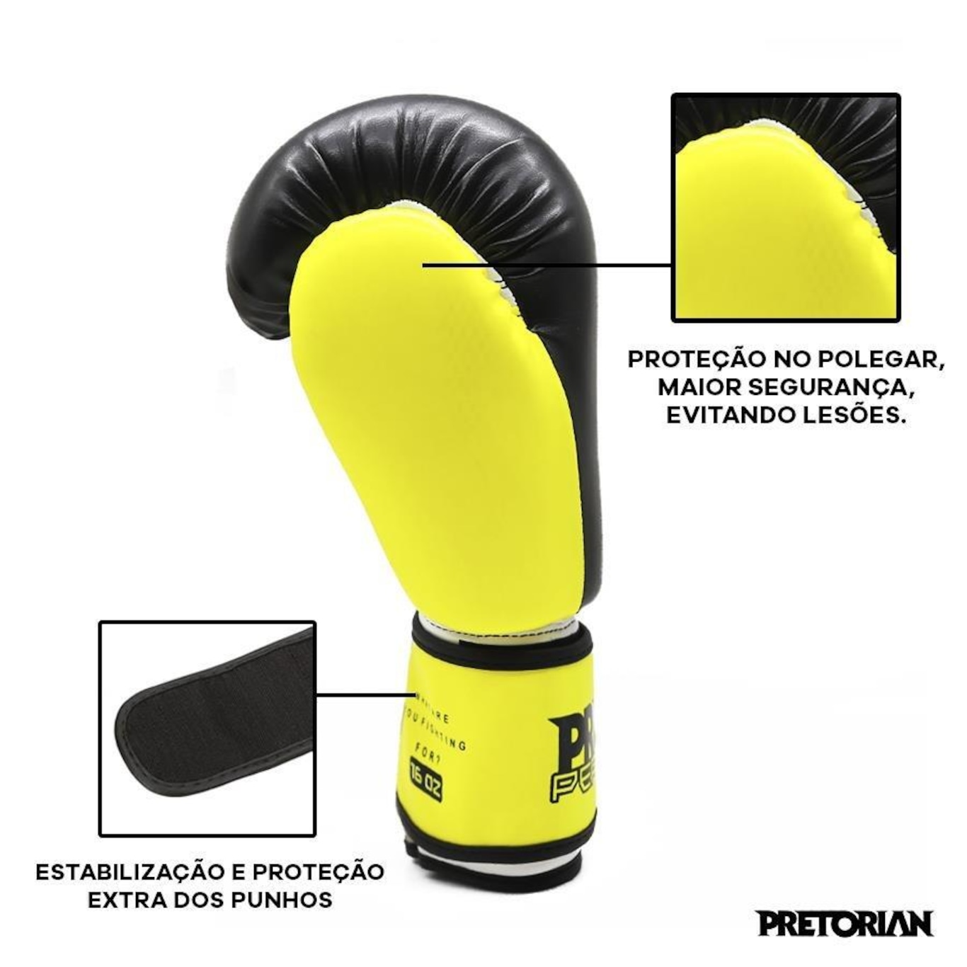 Kit De Boxe Muay Thai Pretorian Luvas Pretetor Bucal Bandagem