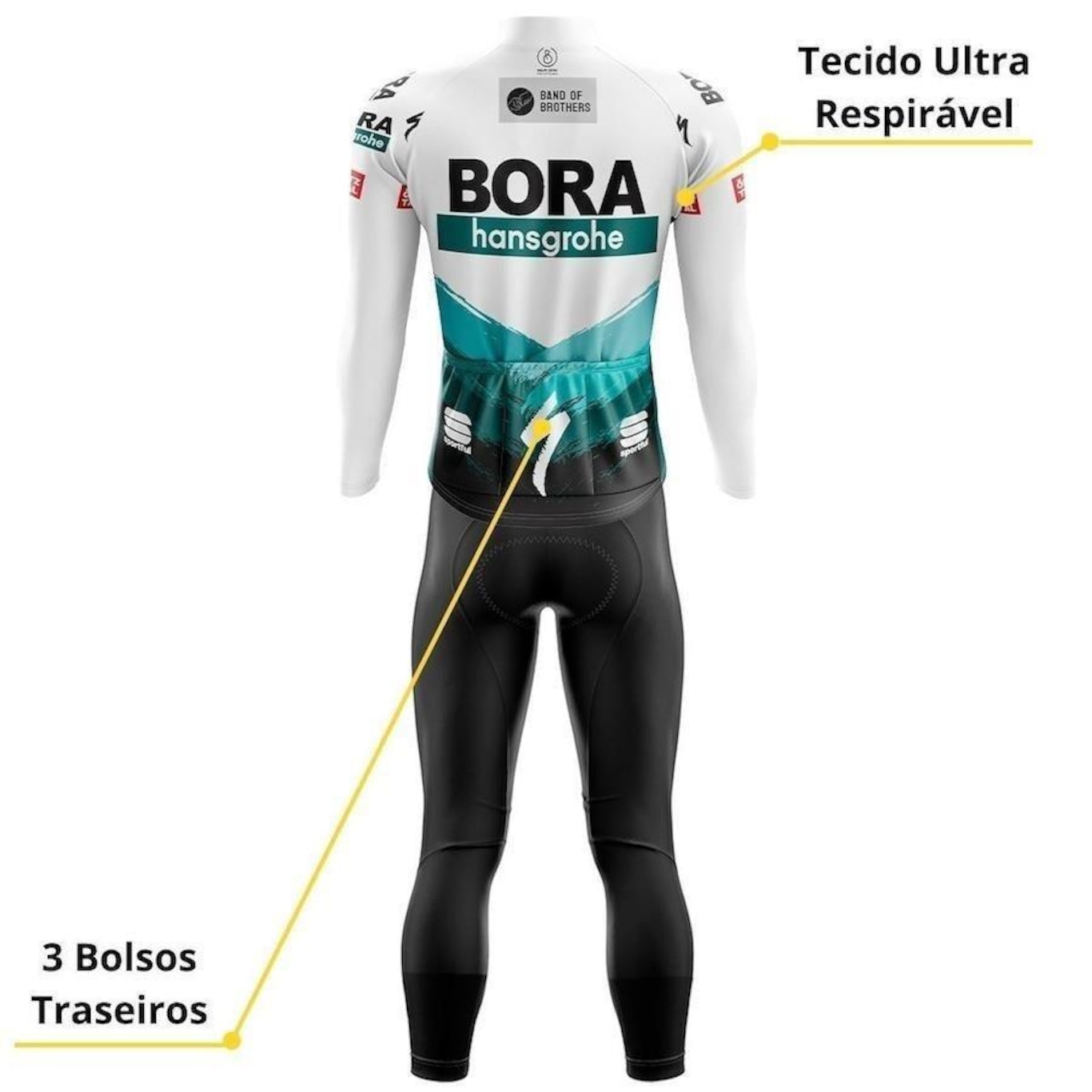 Conjunto De Ciclismo Pro Tour Bora Cal A E Camisa Forro Em Espuma