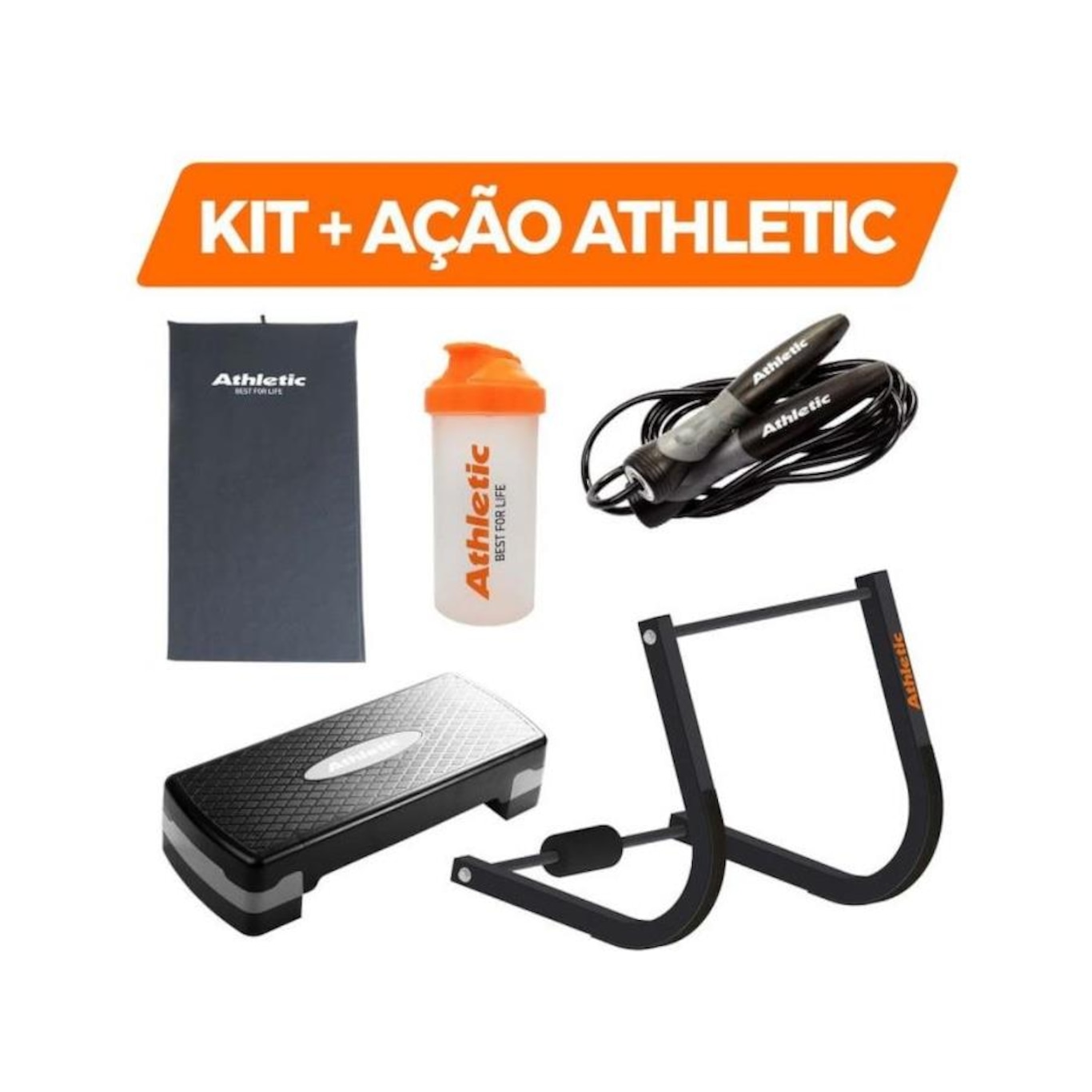 Kit Athletic A O Athletic Step Abdominal Colchonete Corda