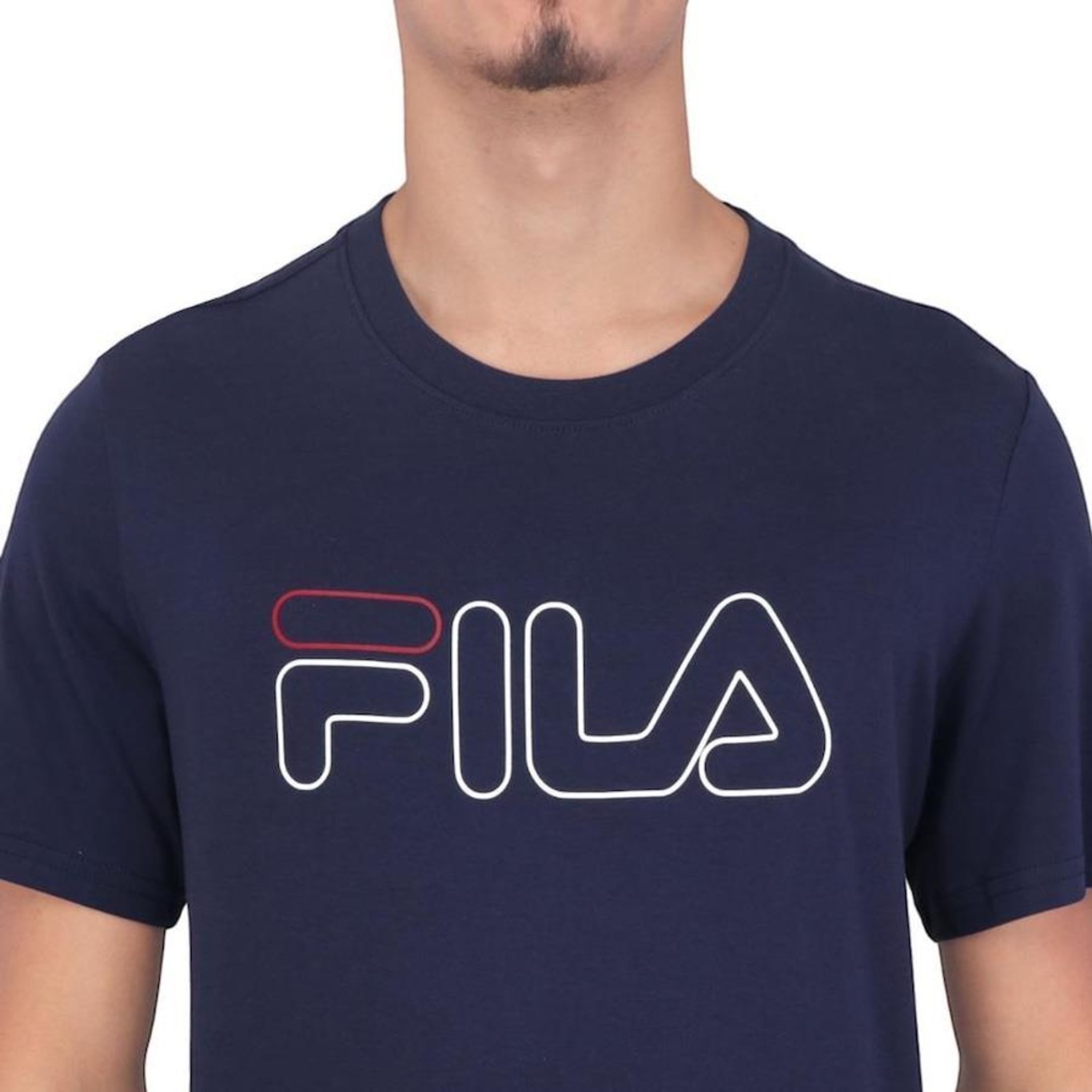 Camiseta Fila Letter Outline Marinho Centauro